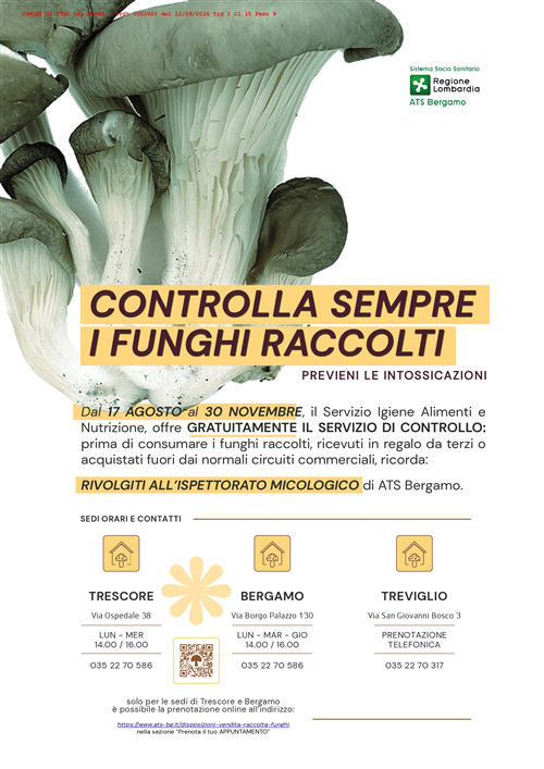 Servizio di certificazione gratuita per la commestibilità dei funghi epigei raccolti dai cittadini