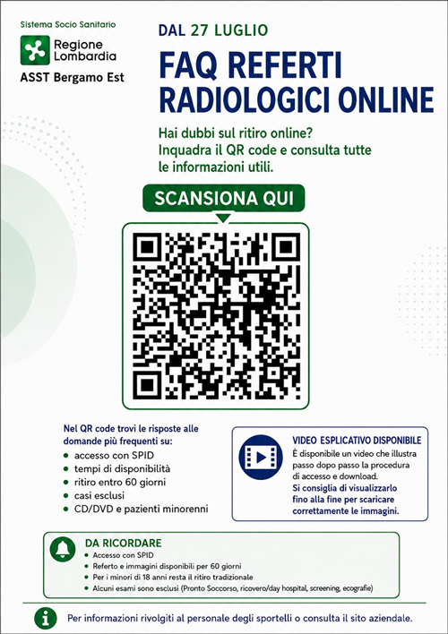 Ritiro referti delle immagini radiologiche ONLINE