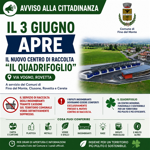 Nuovo centro sovracomunale raccolta differenziata dei rifiuti
